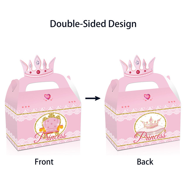12 Boîtes à Bonbons Princesse Château - Pour Fête Anniversaire, Babyshower | Déco Thème Royal