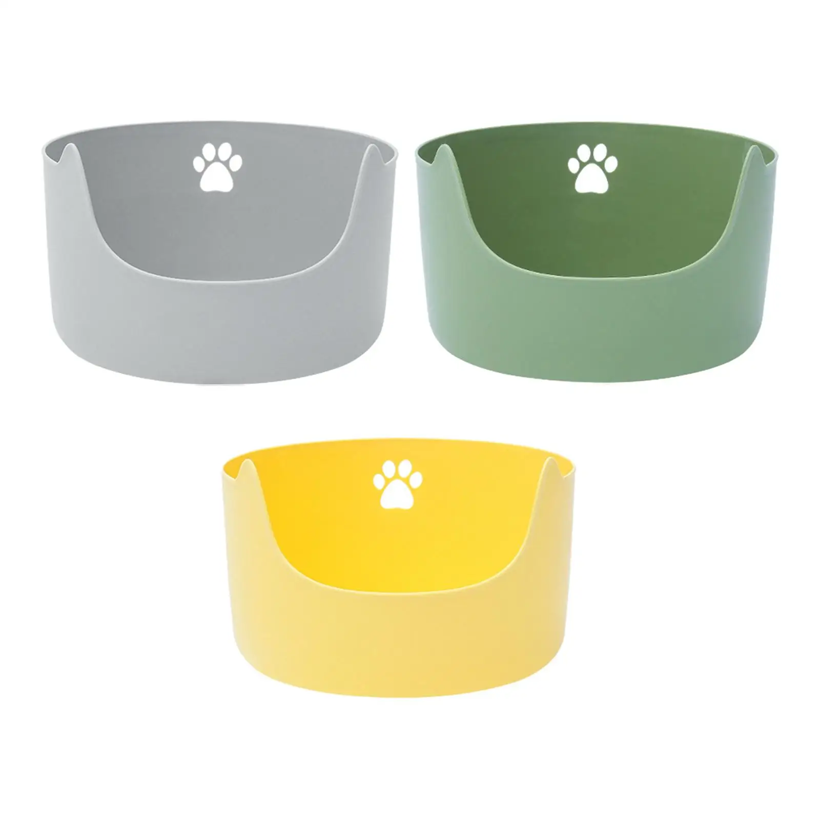 Open Cats Litter Tray with High Sides Anti Splashing Easy to Clean Durable Cats Litter Pan Cat Toilet Sand Box Lowered Front