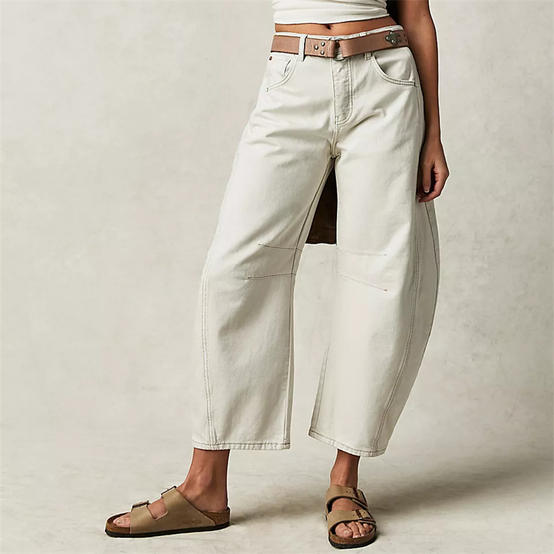 Title 7, Cropped Jeans for Women y2k Aesthetic Solid Col...