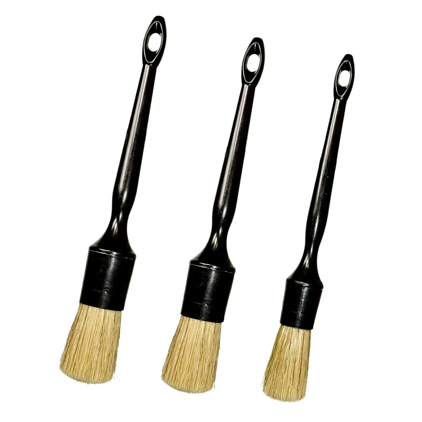 3x Auto Detail Brush Set Different Size Automotive Detail Cleaner Brushes for Cleaning Air Vent Seat