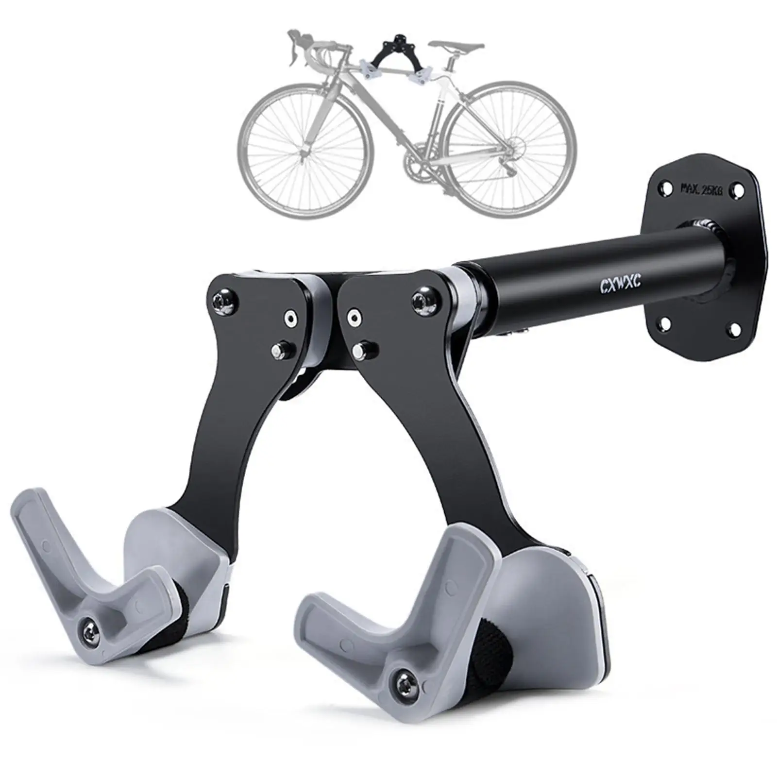 Folding Bicycle Rack Wall Hanger Adjustable Cycling Accessory Bicycle Hold Hooks Holder Cycle Wall Mount for Hybrid Bikes Home