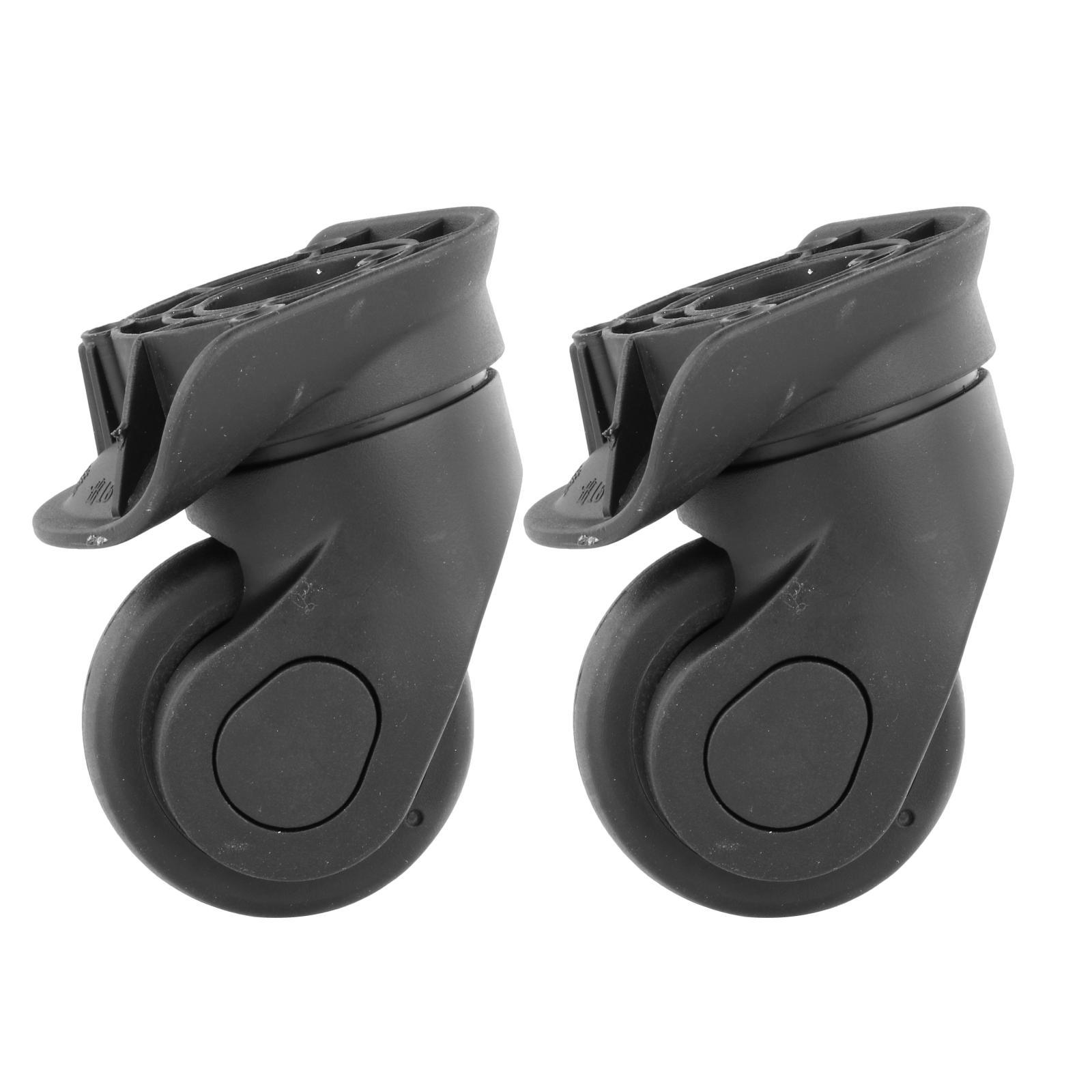 2Pcs Universal Luggage Wheel Suitcase Repair for A19 Replacement Wheel Pulley Repair Parts 360 Swivel Plug in Black Travel Quiet