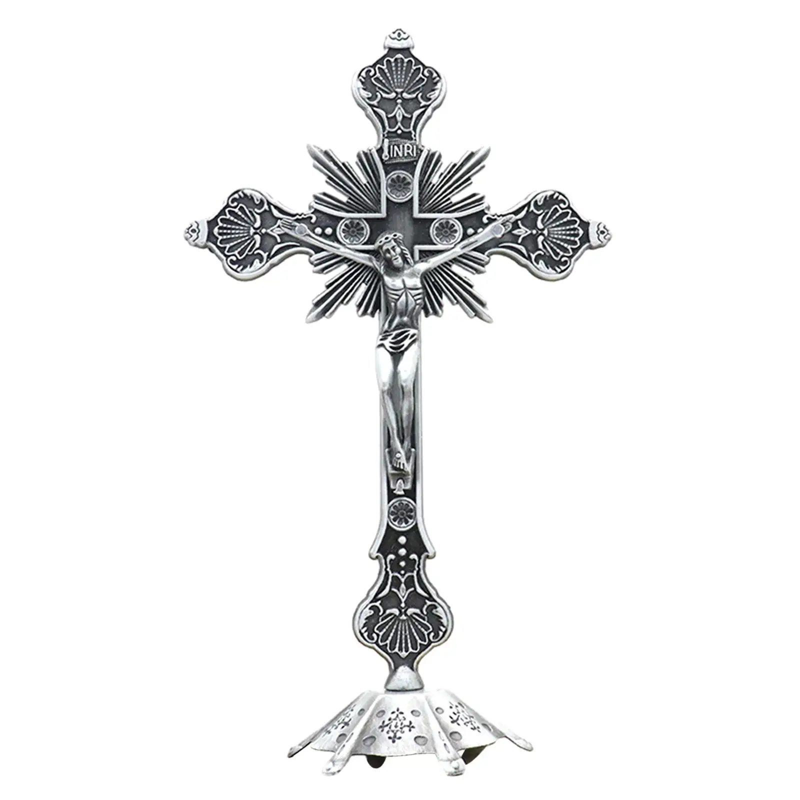 Jesus Crucifix Crucifix with Stand for Altar Christian Decoration Home