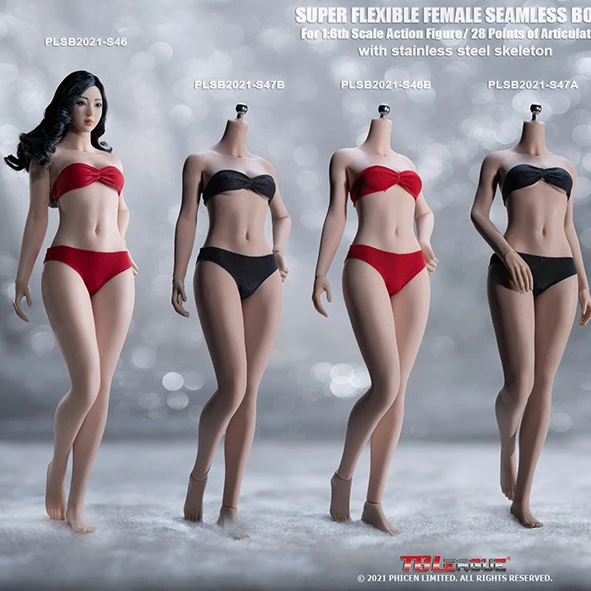 Female Body 1/12 Suntan Large Breast Red Bikini with Head TBLeague  PLLB2022-T05B