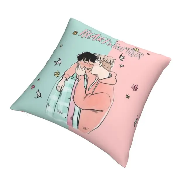 Heartstopper Rainbow Kawaii Pillowcase Polyester Cushion Cover Decor Lgbt  Yaoi Boy Love Pillow Case Cover Bedroom Square 45*45cm - AliExpress