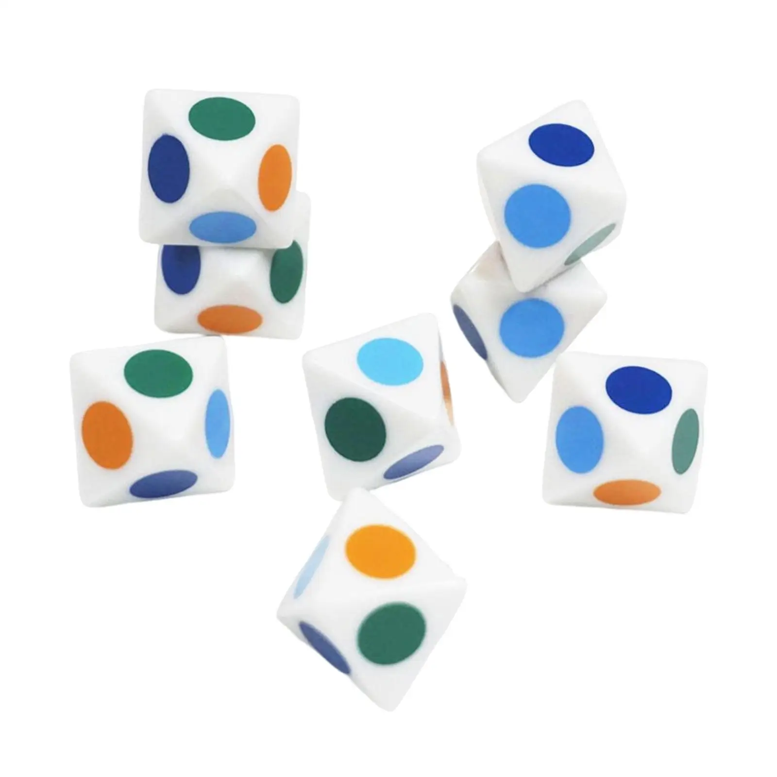 10Pcs Polyhedral Dices Math Teaching Toys 8 Sided Dices Set 16mm Dices 8 Sided Game Dices for Bar Party KTV Card Game Board Game