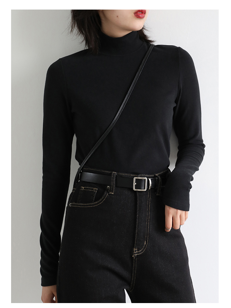 CHIC VEN Women Sweatshirt Turtleneck Pullovers Casual Solid Dralon Warm Bottom Blouse Office Lady Tops Autumn Winter 2023