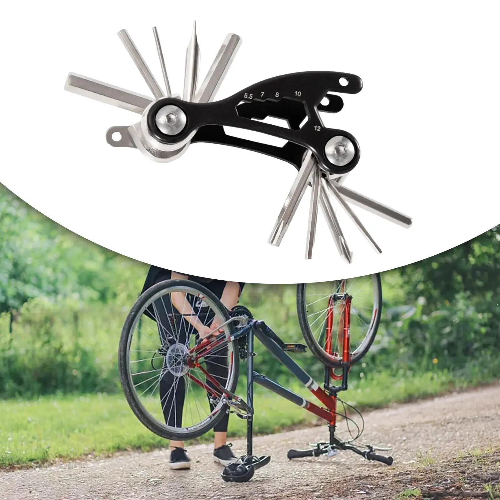 Multifunctional Mini Repair Pocket Folding Tool Lightweight for Riding Bike