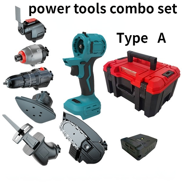 Tool Kits 10 pcs Hand Power Tools Combo Sets Household one fuselage with 6  power tool drill driver hand drill machine