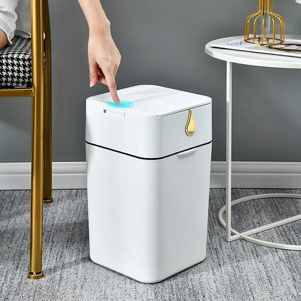  Trash Can with Press , Modern Household Waste Basket for Toilet, Kitchen  Room, Bathroom Craft Room