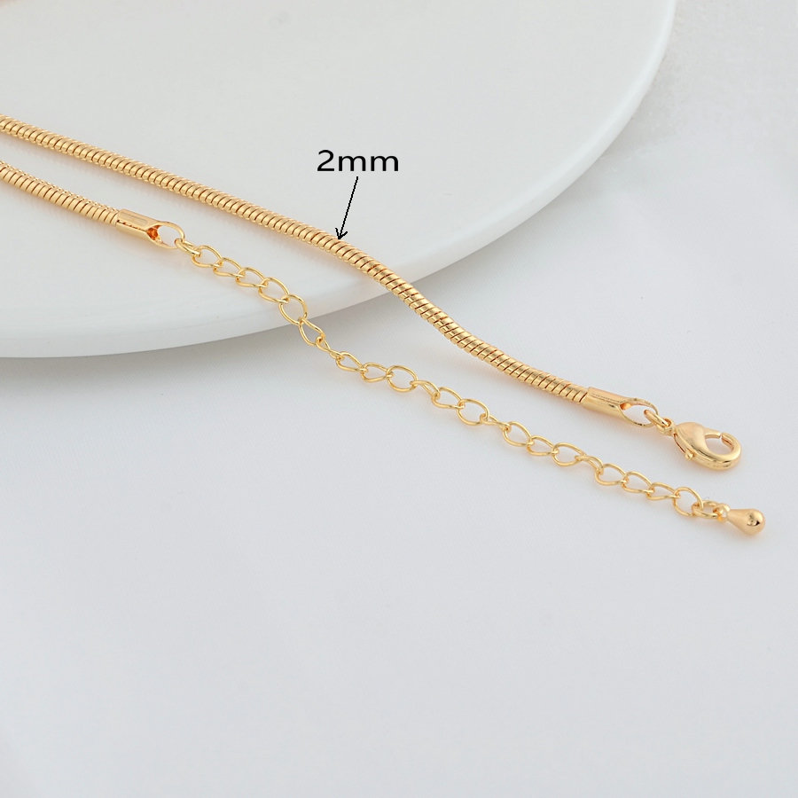 In voller Länge 47cm 14 Karat Gold Farbe Messing Schlange Halsketten fertige Ketten Schmuck herstellung liefert DIY Befunde Zubehör – Detail 2