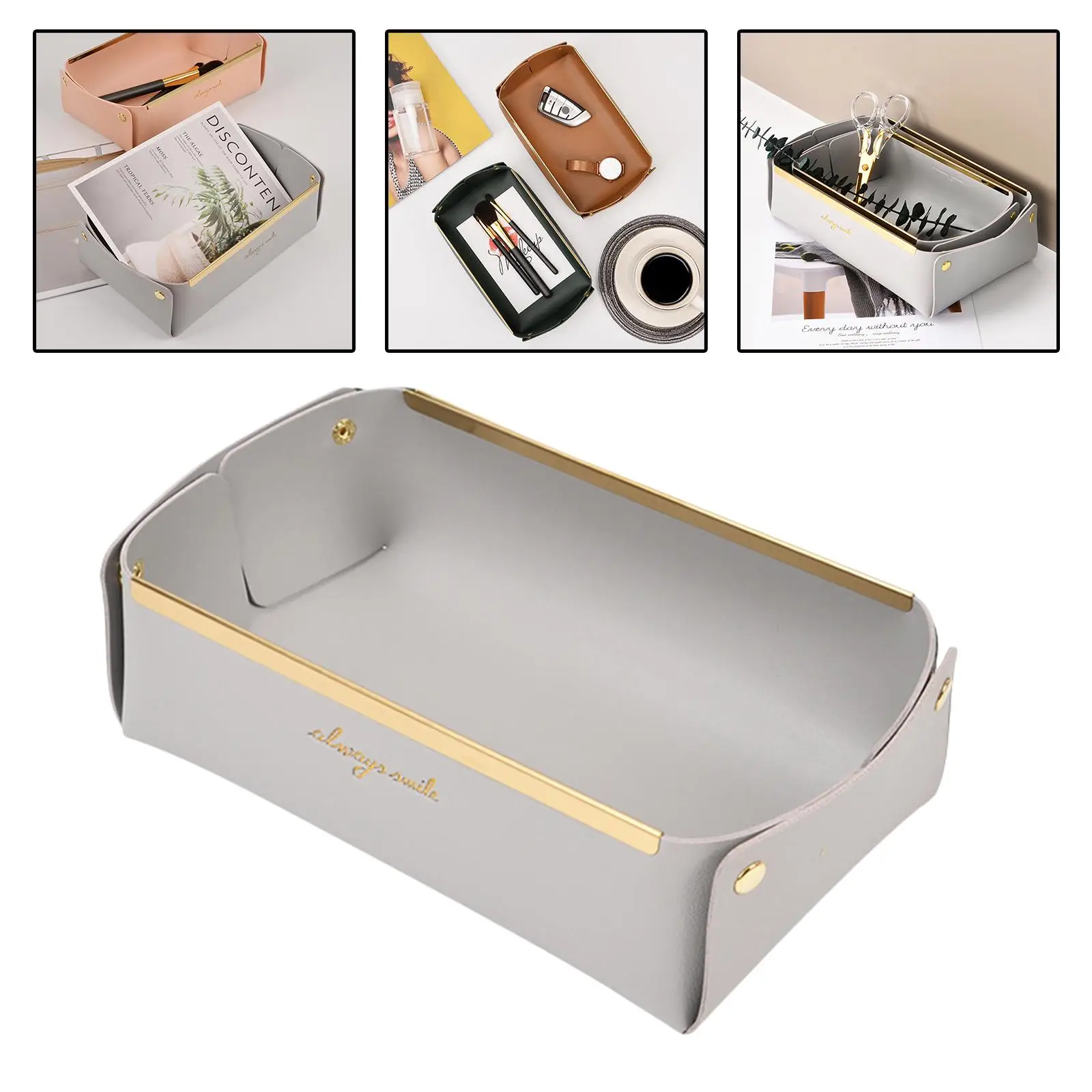 PU Tray Doorway Shoe Cabinet Storage Home Sundries Key Phone Box Bookshelf Tabletop Nuts Organizer Display Hallway Bathroom