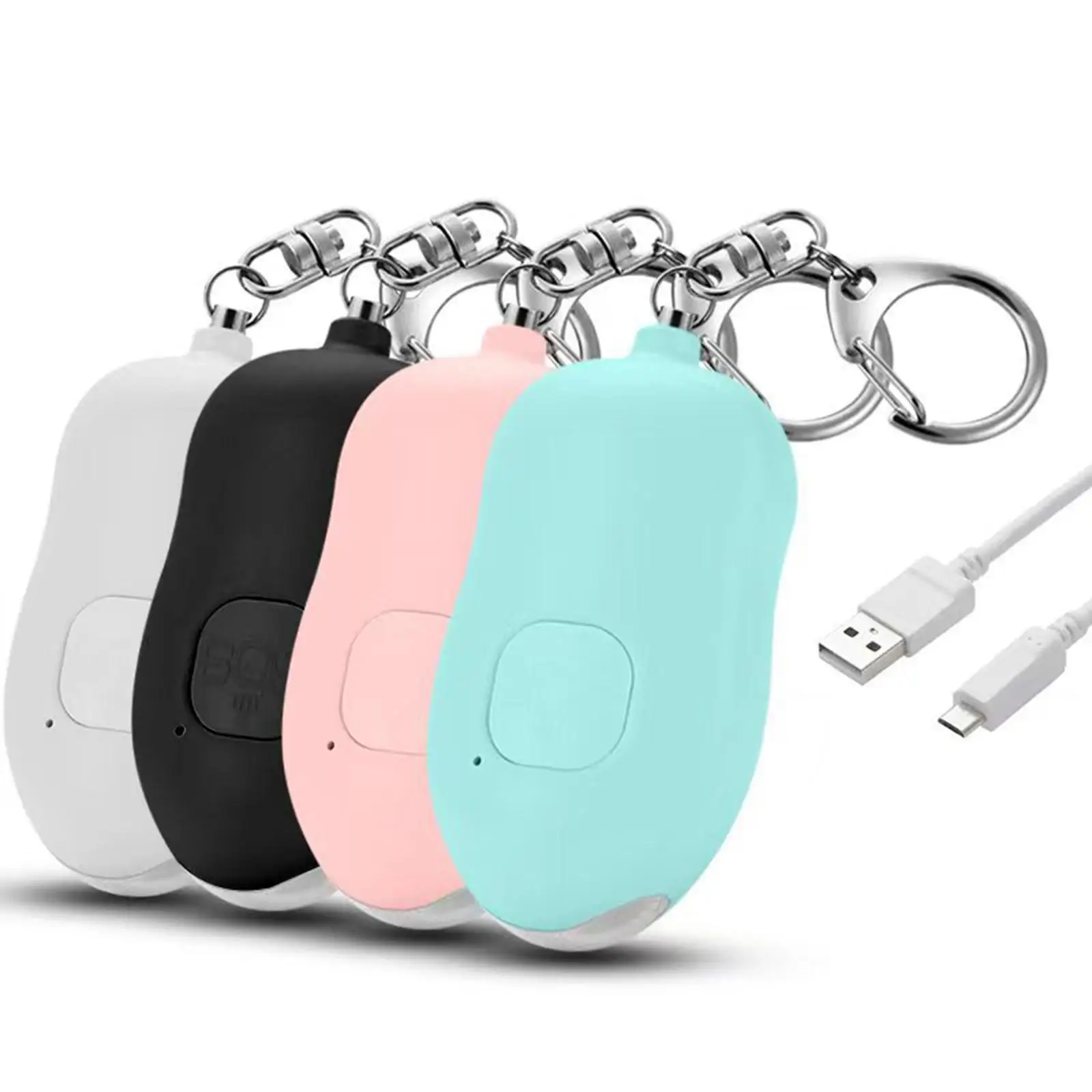 Security Alarm Keychain Quick Charging Personal Alarm for Women Kids Girl Night Working