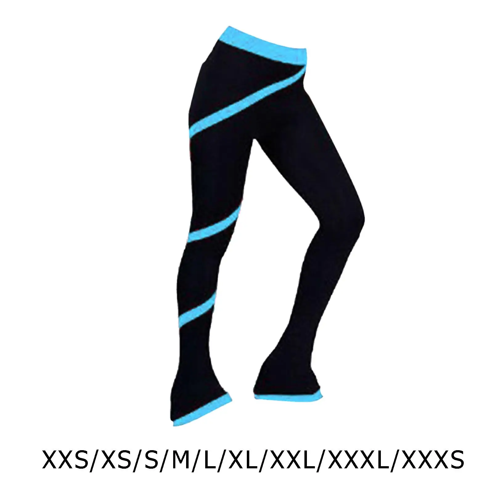 Ice Figure Skating Polar Fleece Warm Skirt Pants Gymnastics Activewear Sportswear Trousers - Black