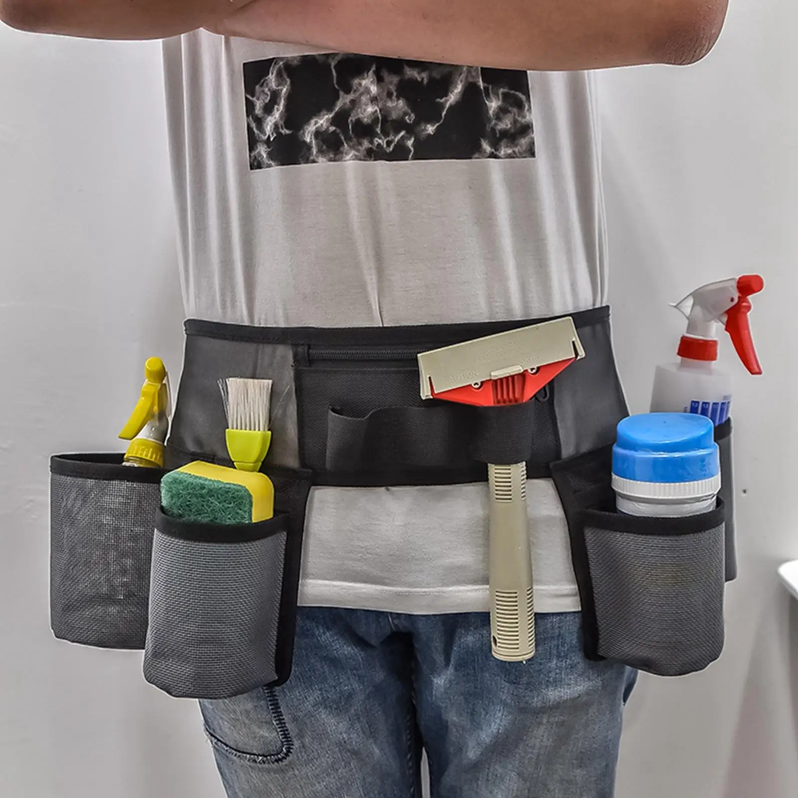 Tool Waist Pouch with Multi Pockets Garden Work Organizer Waterproof Adjustable Tool Bag for Outdoor Garden Indoor Men Women RV