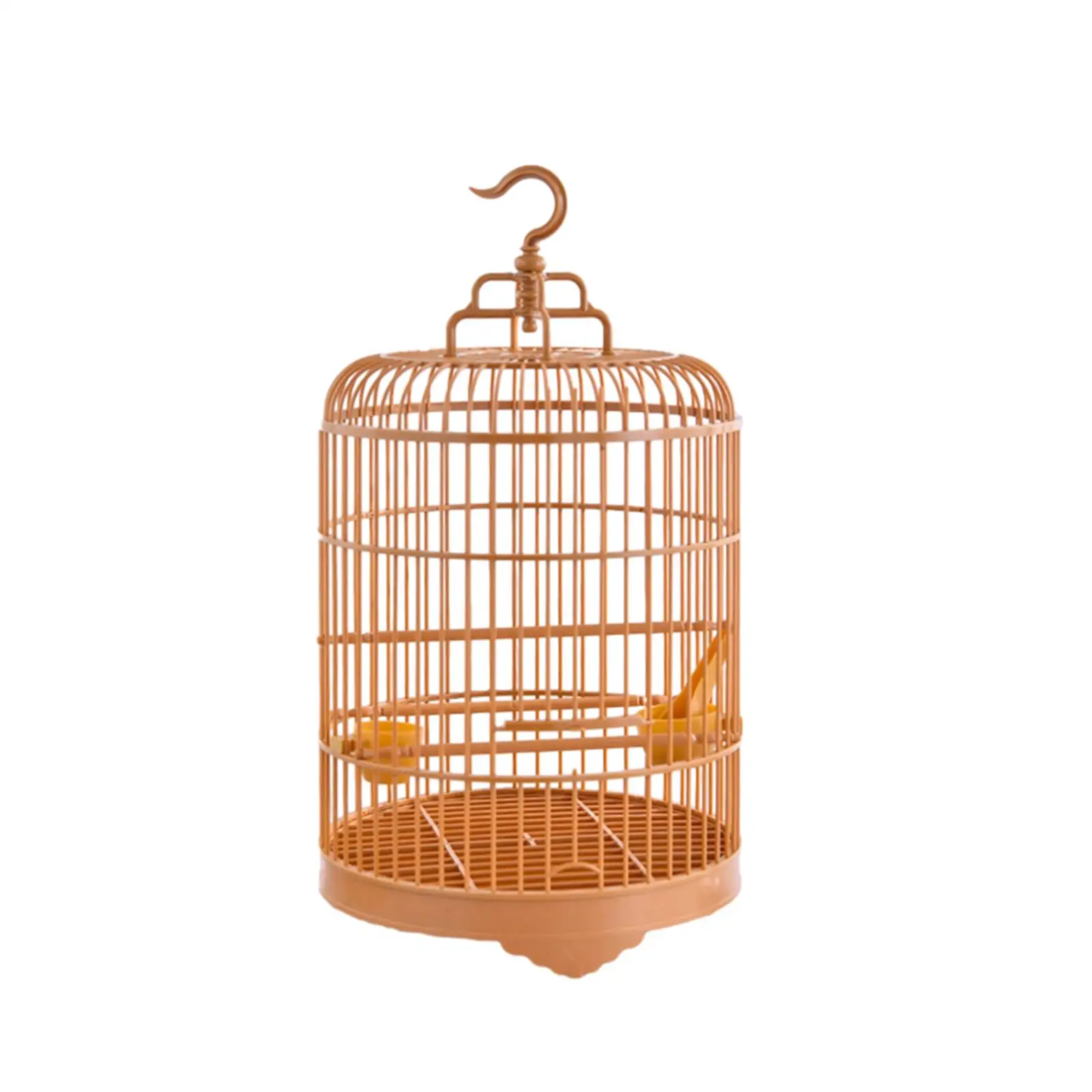Portable Bird Cage Bird Feeder Waterer with Standing Pole Parrot Stand Cage Hanging Bird House for Budgie Cockatiel Canary