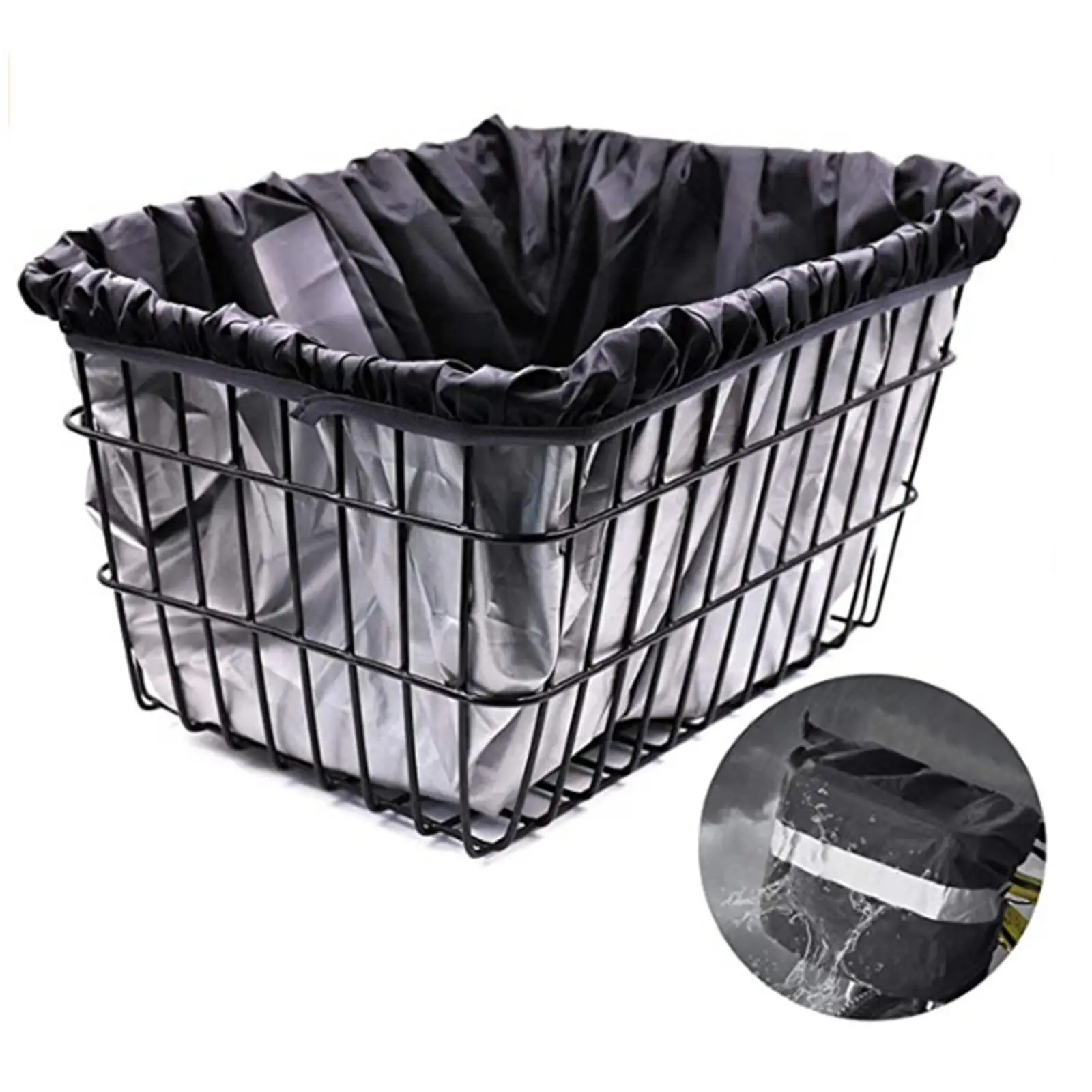 210D Oxford Fabric Bike Basket Lining 42 x 33 x 25cm Rain Protection Cover