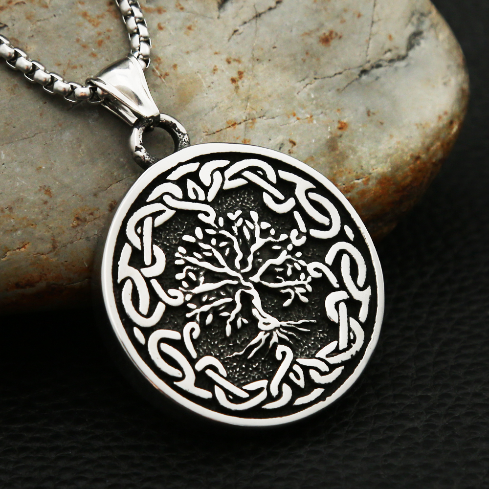 Collier pendentif Femme ACIER Symbole Tendance Intemporel ARBRE DE VIE