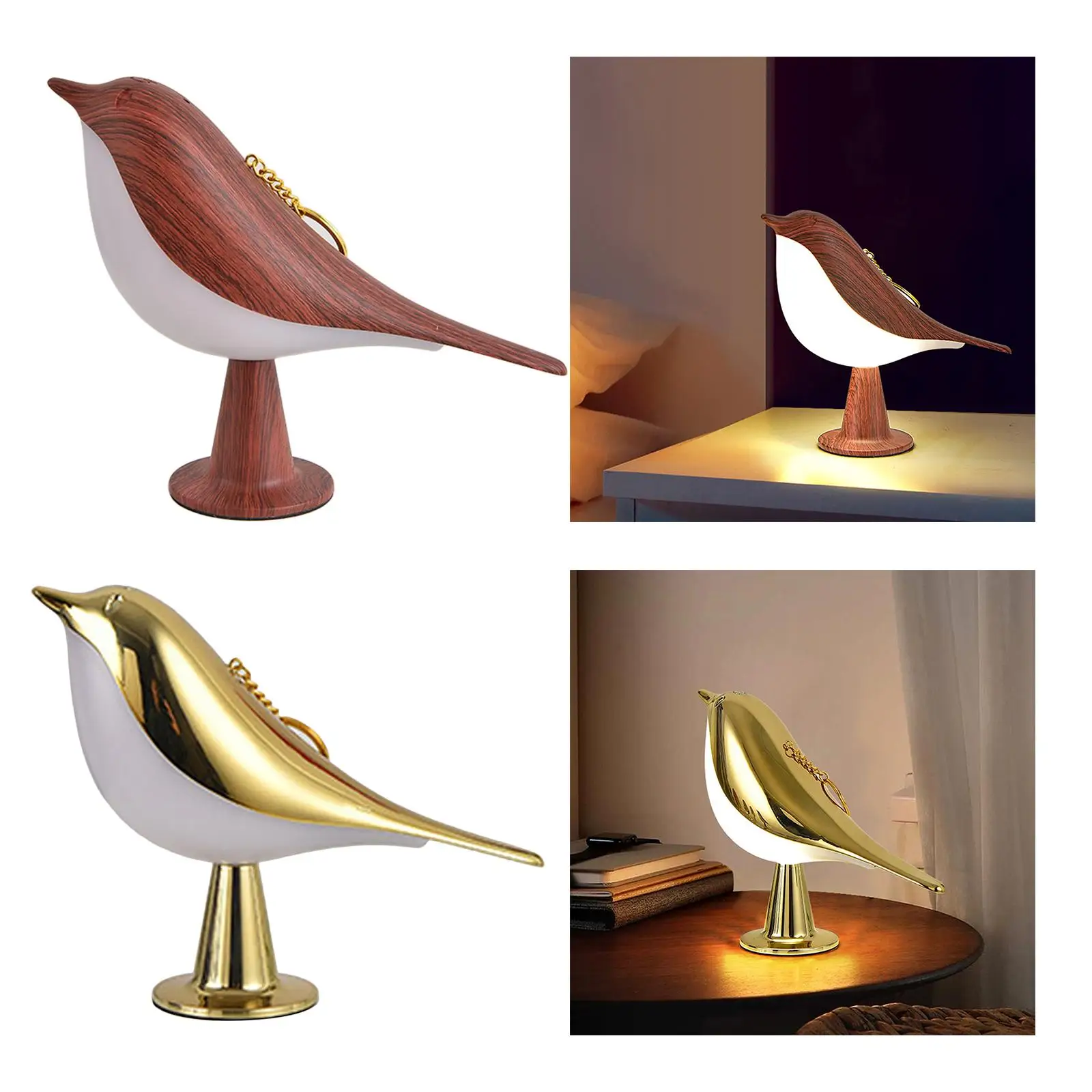 Cute Bird Table Lamp LED Night Light Dimming Art Decor Touch Control Desktop Light for Restaurant Cafe Study Room Bedroom Office