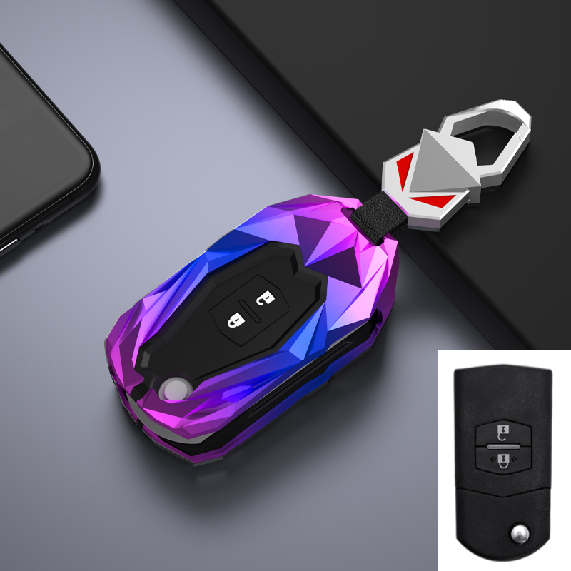 1x Zinc Alloy Silicone Car Key Case Cover for Mazda CX-5 CX5 CX-7 CX7 3 2 6 Atenza CX-9/CX9 MX5 2/3 Button Key Protect Shell - S3aa30b4aa7914cda89910676c4864720R