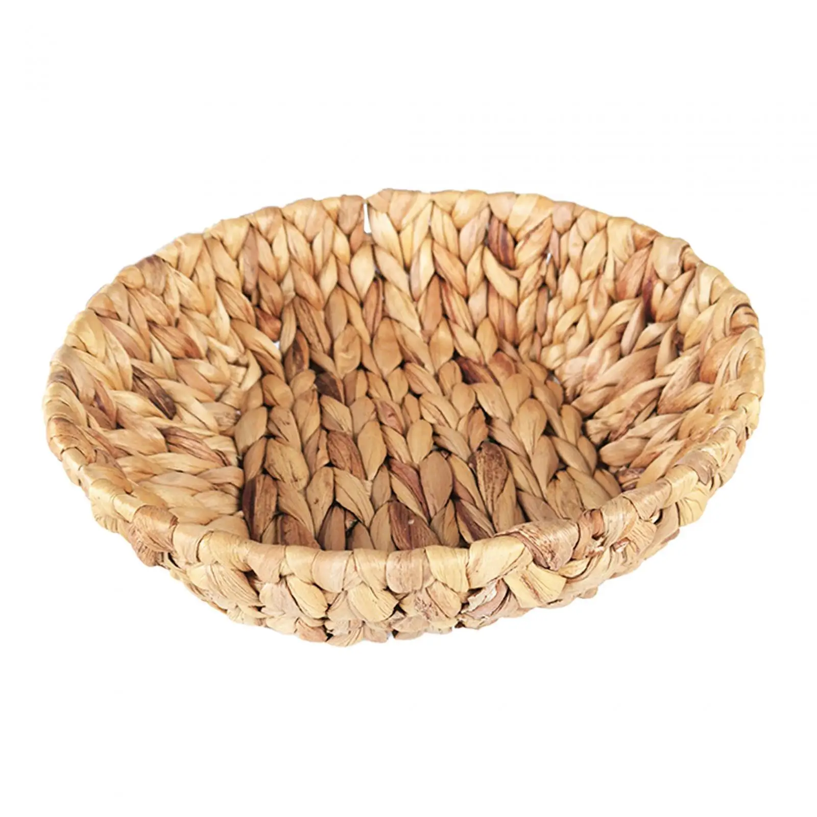Round Grass Storage Bin Snack Candy Storage Basket for Bread Vegetable Breakfast Arts and Crafts Coffee Table