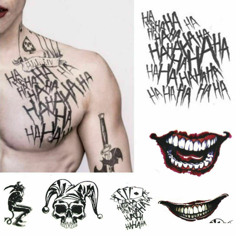 Best of Halloween X Task Force Suicide Team Tattoo Sticker Harley Quinn Joker Tattoo Sticker Temporary Body Art Holiday Party Supplies Reviews & Tips