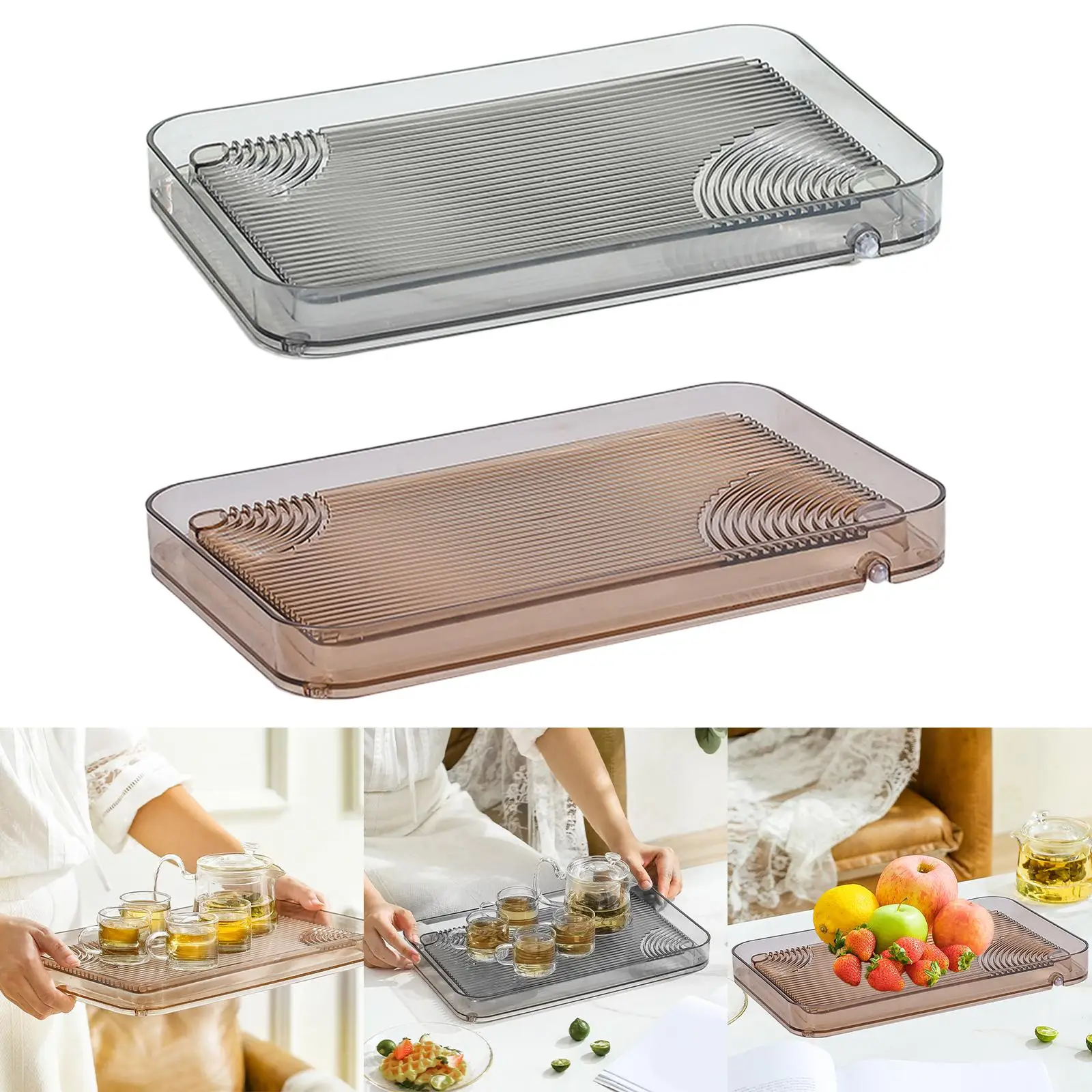 Rectangle Serving Tray Dish Drain Tray Food Holder Nordic Style Tea Plate Vanity Tray for Dressing Room Kitchen Home