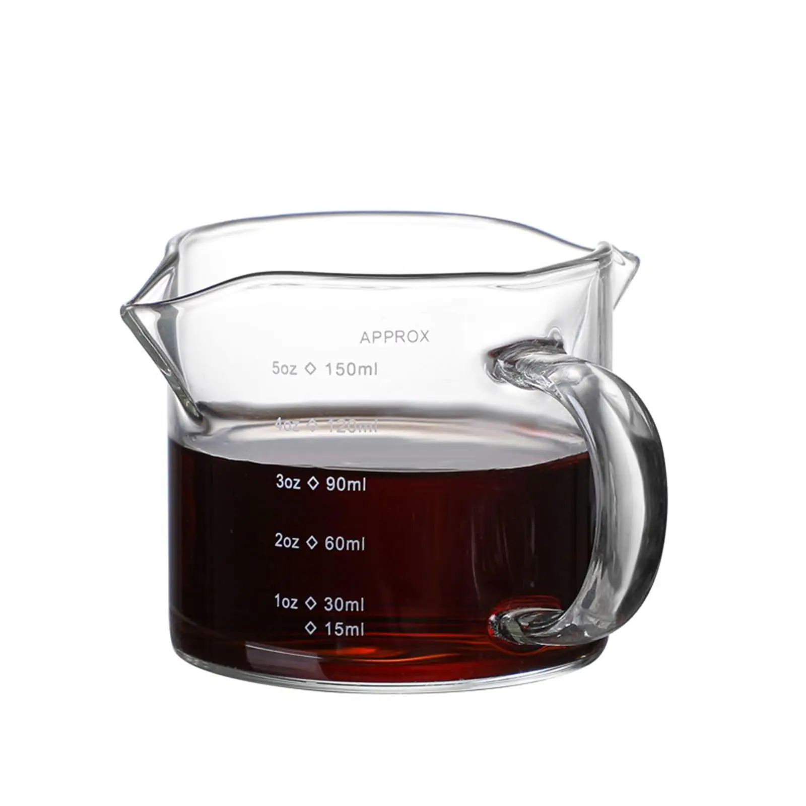 Glass Measuring Cup Double Spouts Espresso Cup with Scale Drinkware