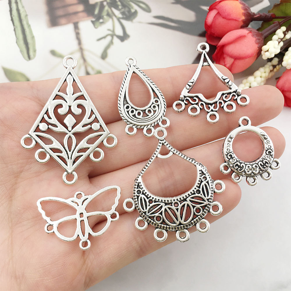 20PCS Retro Ethnische Hängenden Kopf Ohrringe Stecker Für Schmuck Machen Armband Halskette Verbindung Link DIY Zubehör Liefert – Detail 15