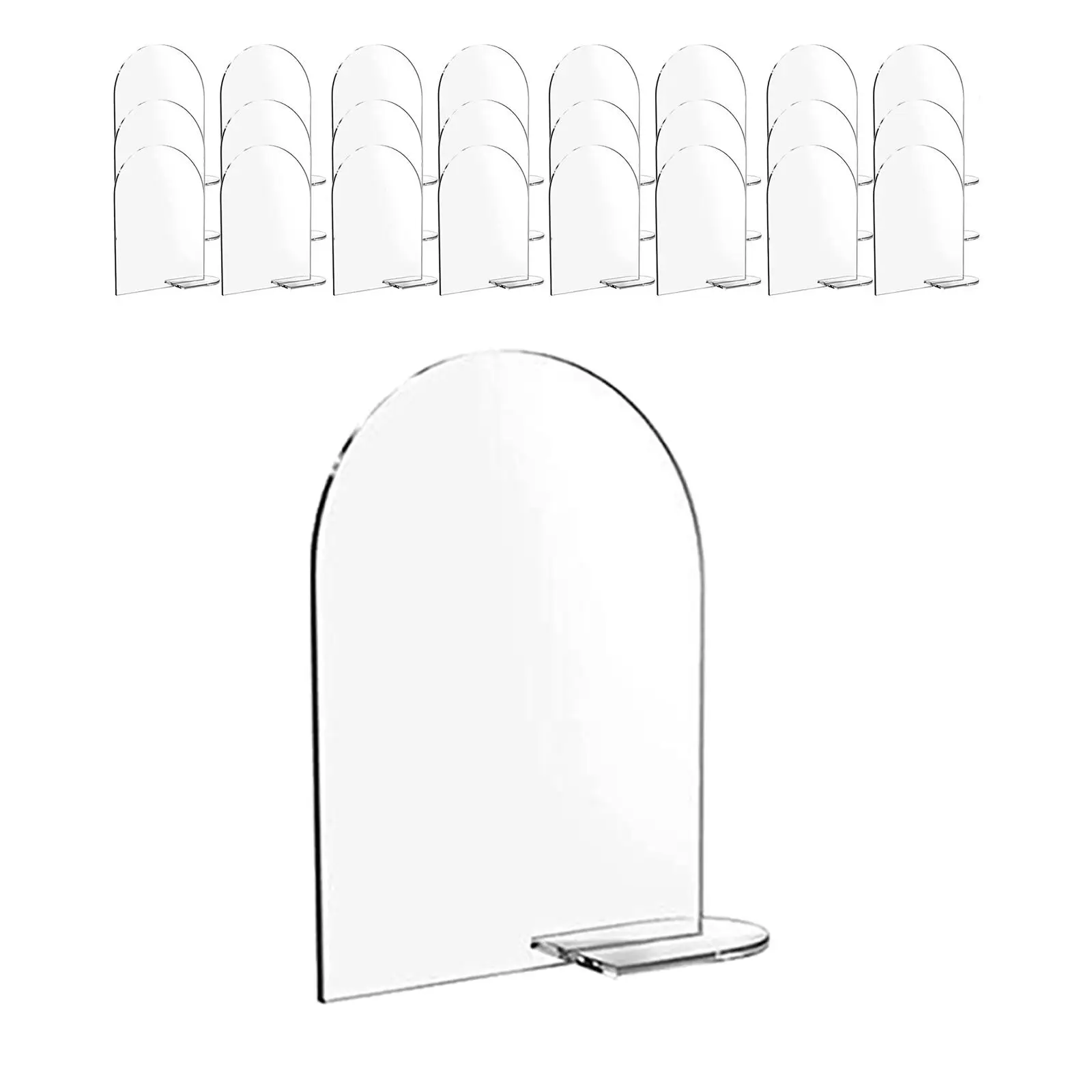 Blank Acrylic Signs Holder with Stand Double Sided Display Arched Round Top Acrylic Signs for Wedding Reception Buffet Office