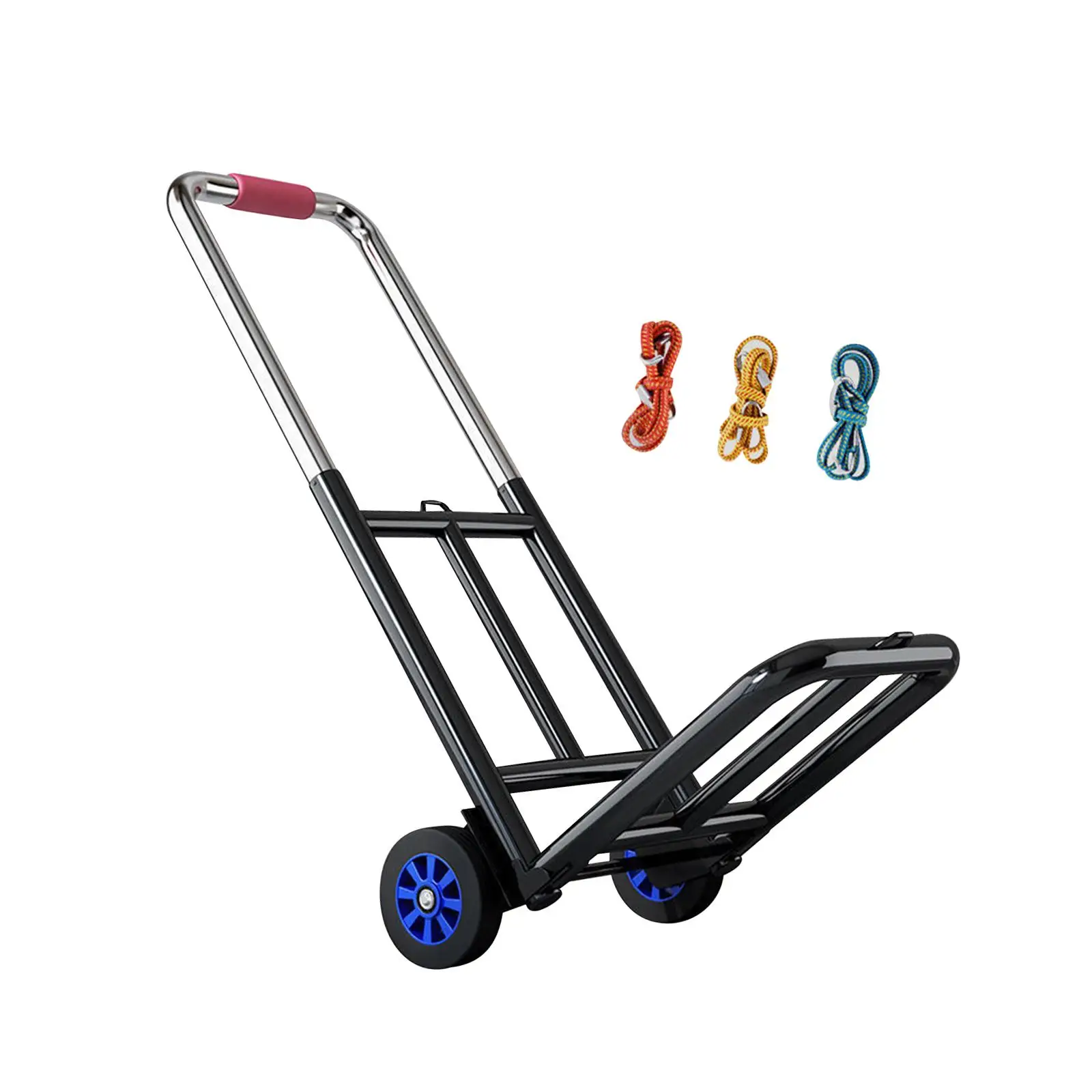 Folding Hand Truck Utility Luggage Trolley Portable Telescopic Handle Heavy Duty Luggage Cart for Shopping Moving Transportation