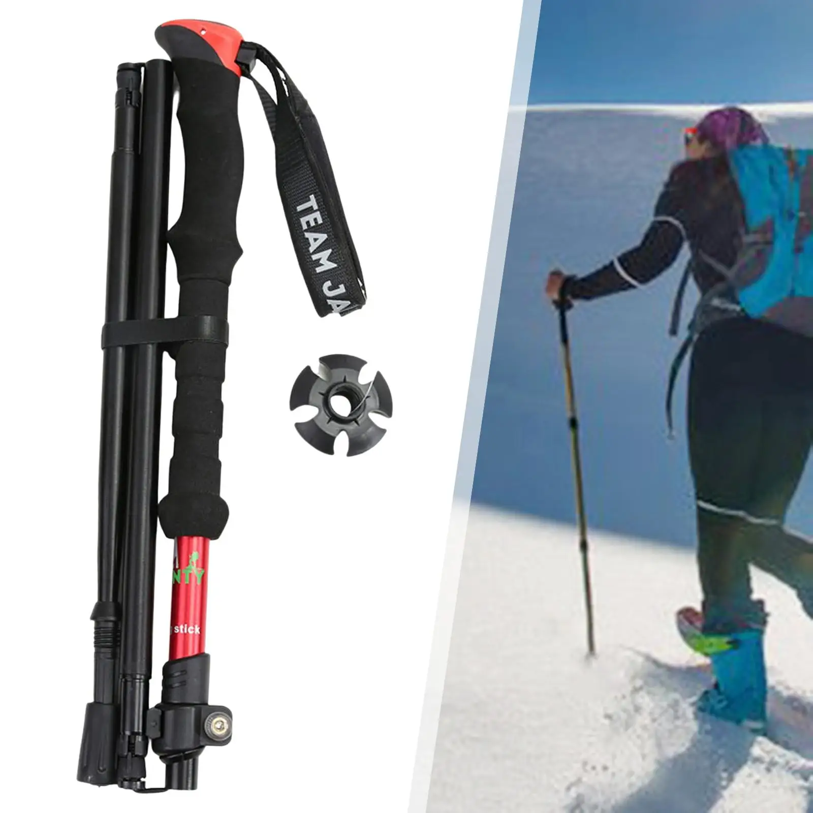 Portable Trekking Pole Aluminum Alloy Sports Hiking Backpacking Skiing