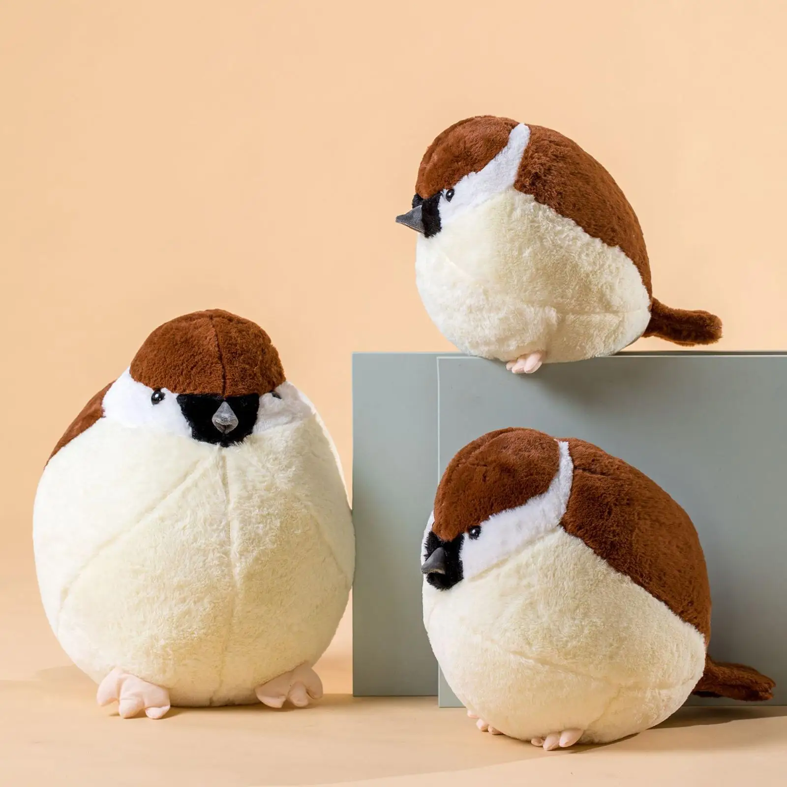 Cute Plush Sparrow Toy  Soft Stuffed Animals for Living Room Bedroom Office Sofa Birthday Gift Desktop Decor Boys Girls