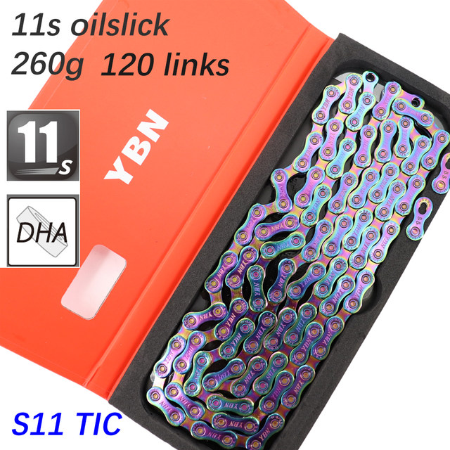 Ybn自転車チェーン10 11 12速度slaシルバー中空ゴールド油膜チタン