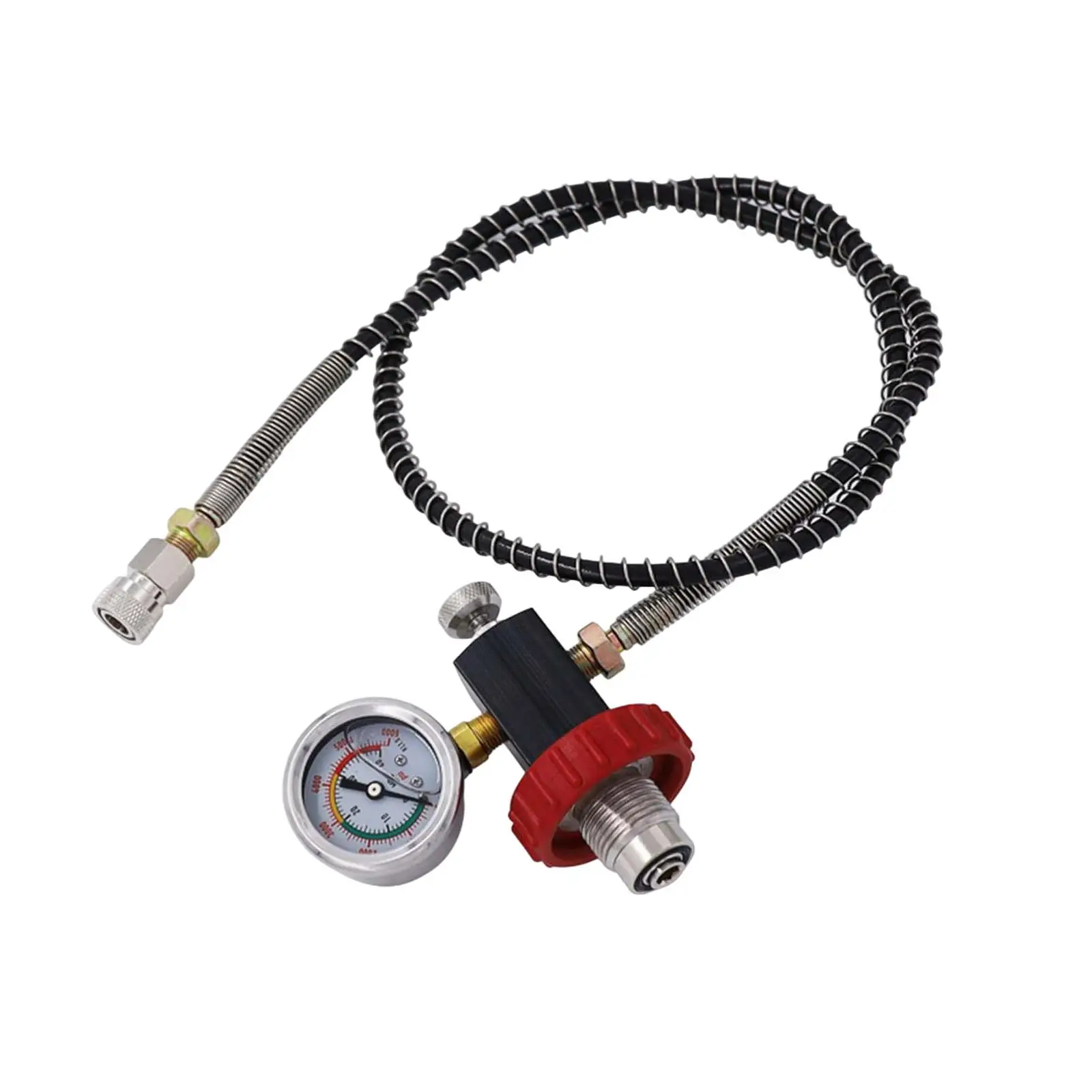 Scuba Tank Refill Adapter with 32inch Hose with Gauge Portable 6000PSI