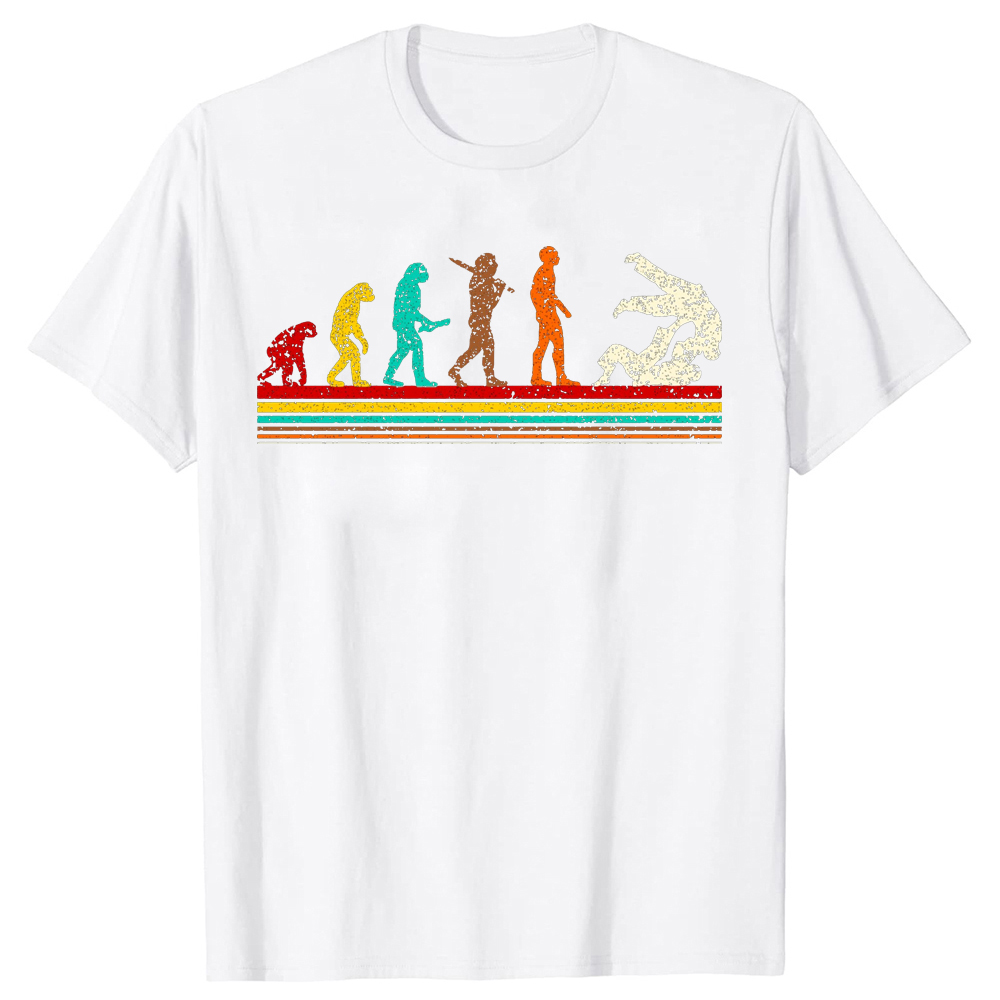 Evolution Judo Retro Kampfkunst Jiu jitsu Geschenk Urlaub Weihnachten klassische T-Shirts Sommer Grafik Baumwolle Streetwear Geschenke T-Shirt – Detail 3