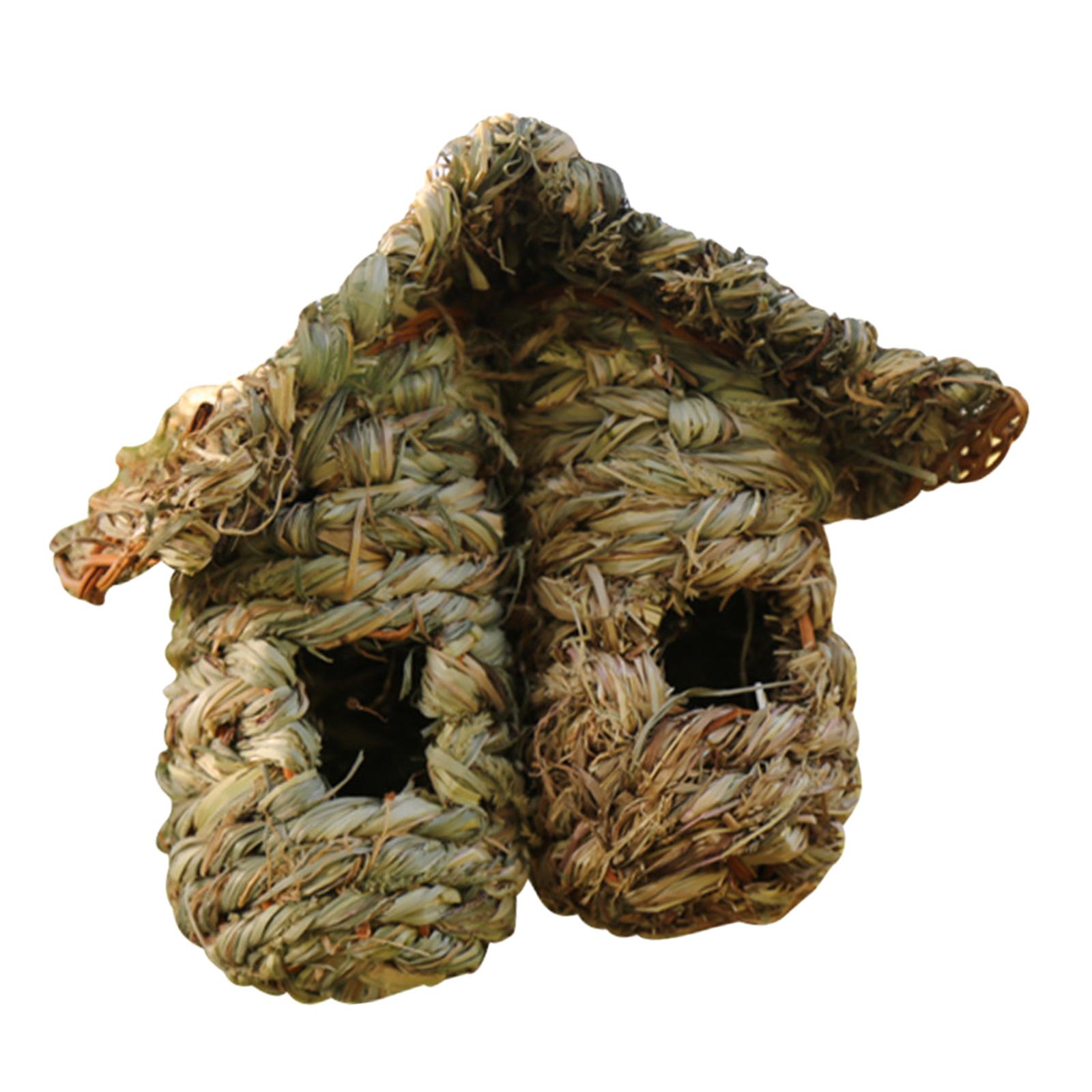 Creative Bird Nest Weaved Outdoor Hanging Grass Bird Hut for Wren Hummingbird Chickadee
