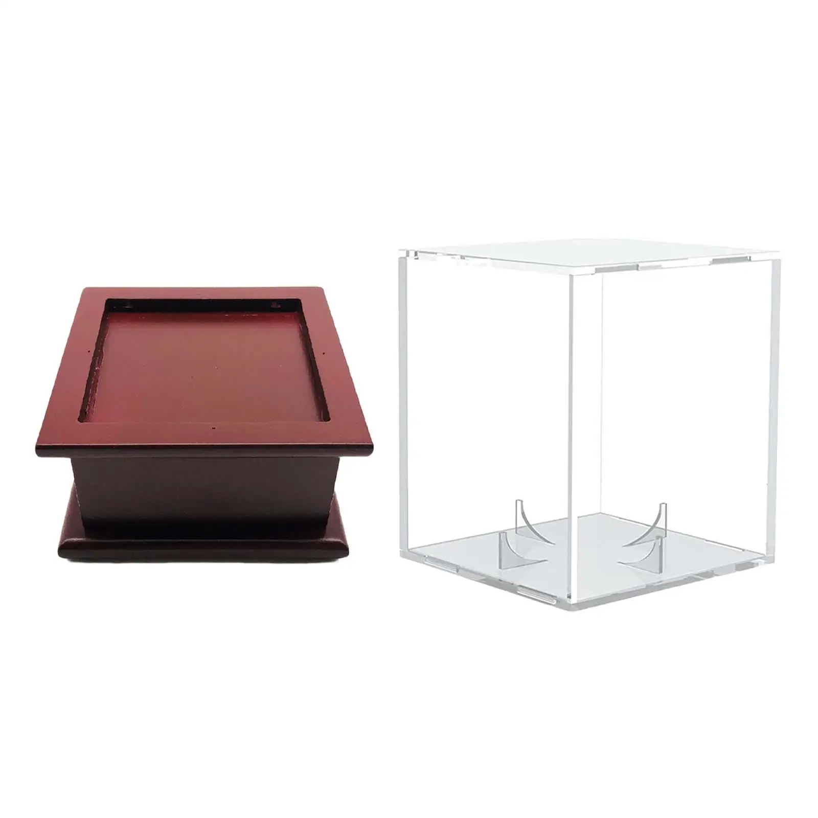 Ball Display, Baseball Holder, Clear Dustproof Protection Ball Holder Square,