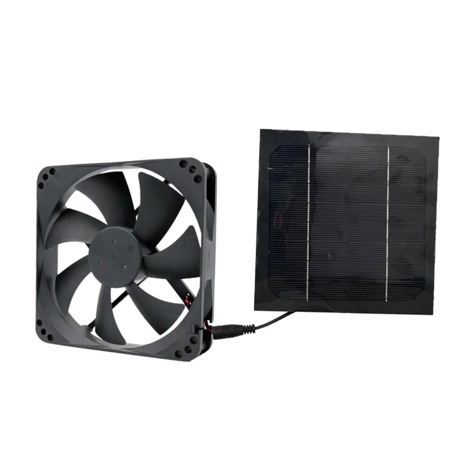 Solar Panel Powered Fan Mini Ventilator Air Extractor for Greenhouse Pet Dog Chicken House Greenhouse Cooling (20W)