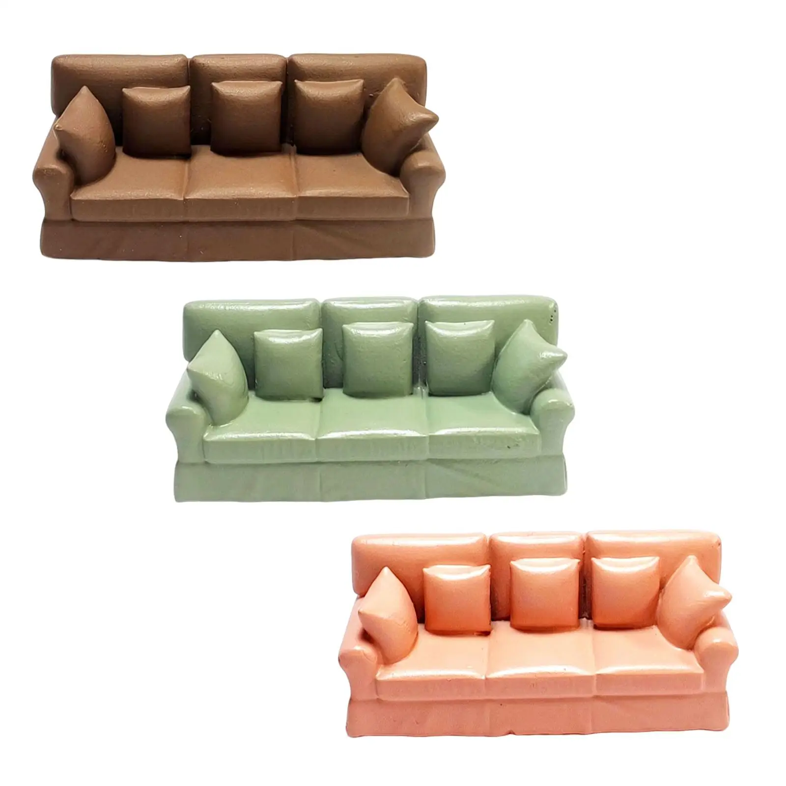 1: 64 Furniture Miniature Resin Sofa Model Fine Workmanship Craft Multifunctional