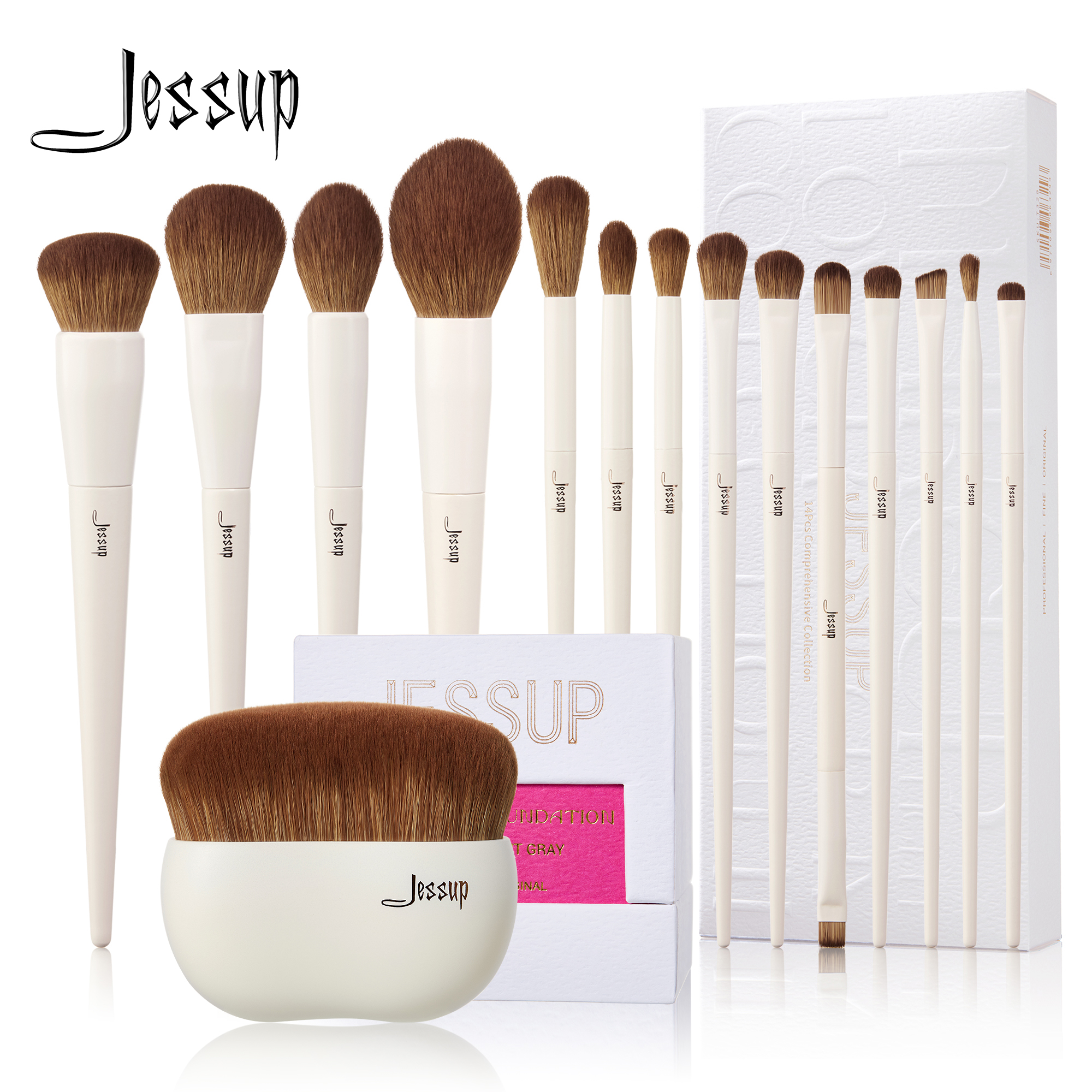 Best of Jessup Makeup Brushes 10-14pc Makeup Brush Set Synthetic Foundation Brush Powder Contour Eyeshadow Liner Blending Highlight T329 Reviews & Tips