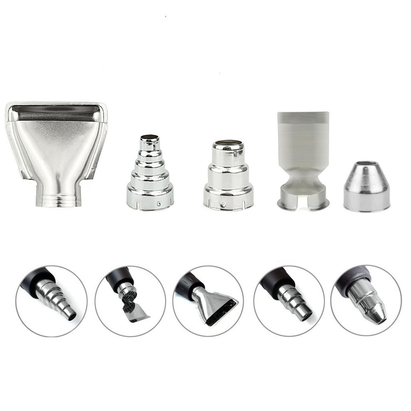 5 Pieces Heat Gun Nozzles Kit Heat Gun Accessories Replacement Repair Tools Welding Nozzles 35mm Stainless Steel for Hot Air Gun