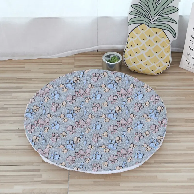 Title 12, Tapis de lit rond en peluche pour chat, lit pou...