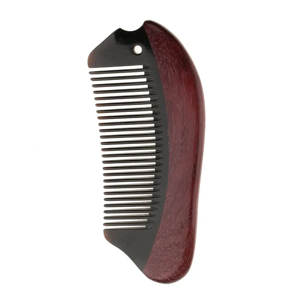 2x Natural Violet  Fine  Comb  Detangling Wooden Hair Comb for Women