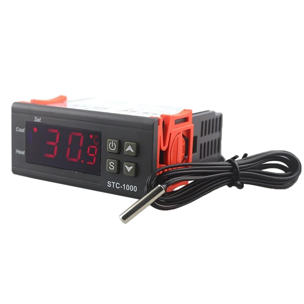  Dual Stage Digital Temperature Controller Outlet  24V Heating and Cooling for Fermentation Kegerator Heating Mat