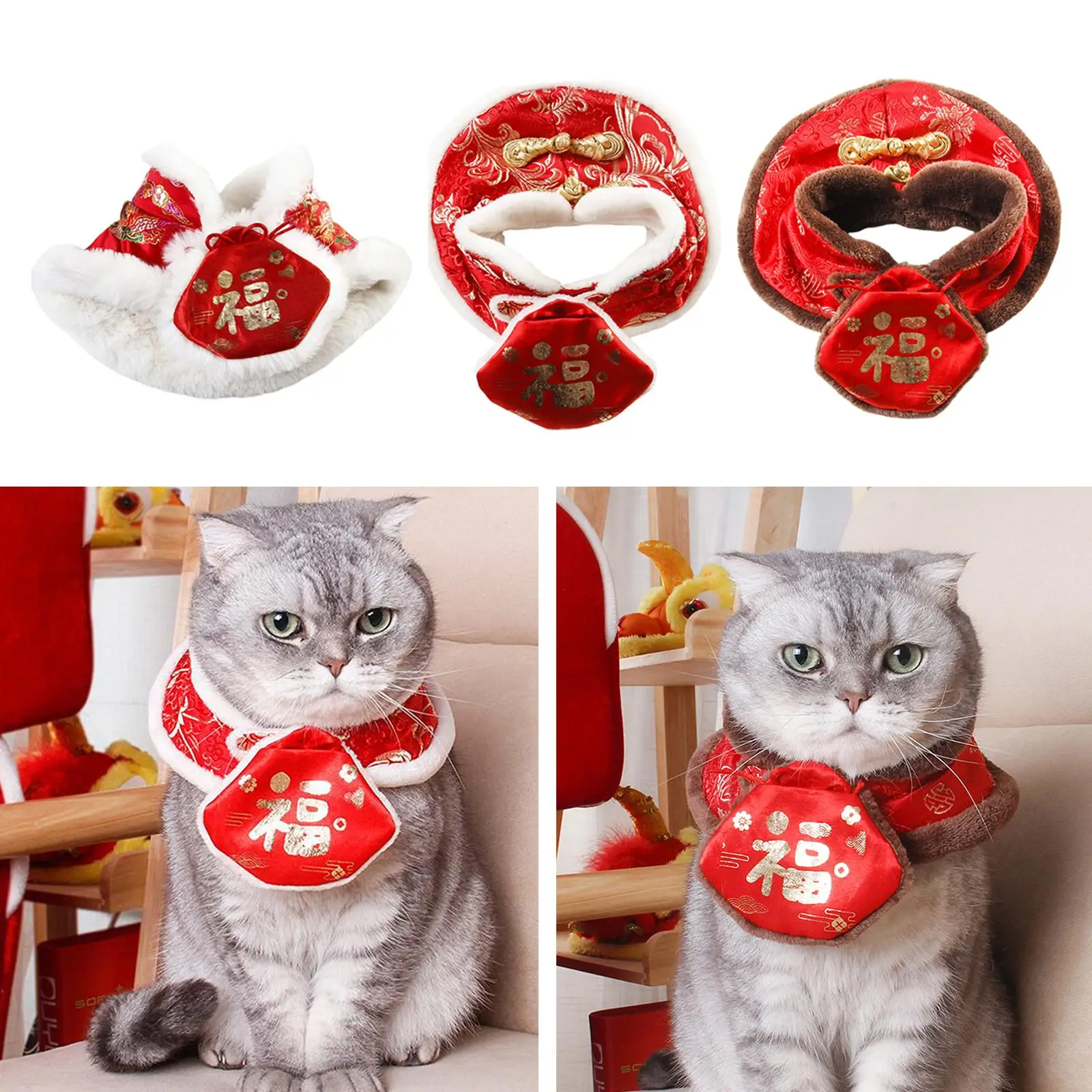 Collars Pet Puppy Clothing Scarf for New Year Wear Accessories