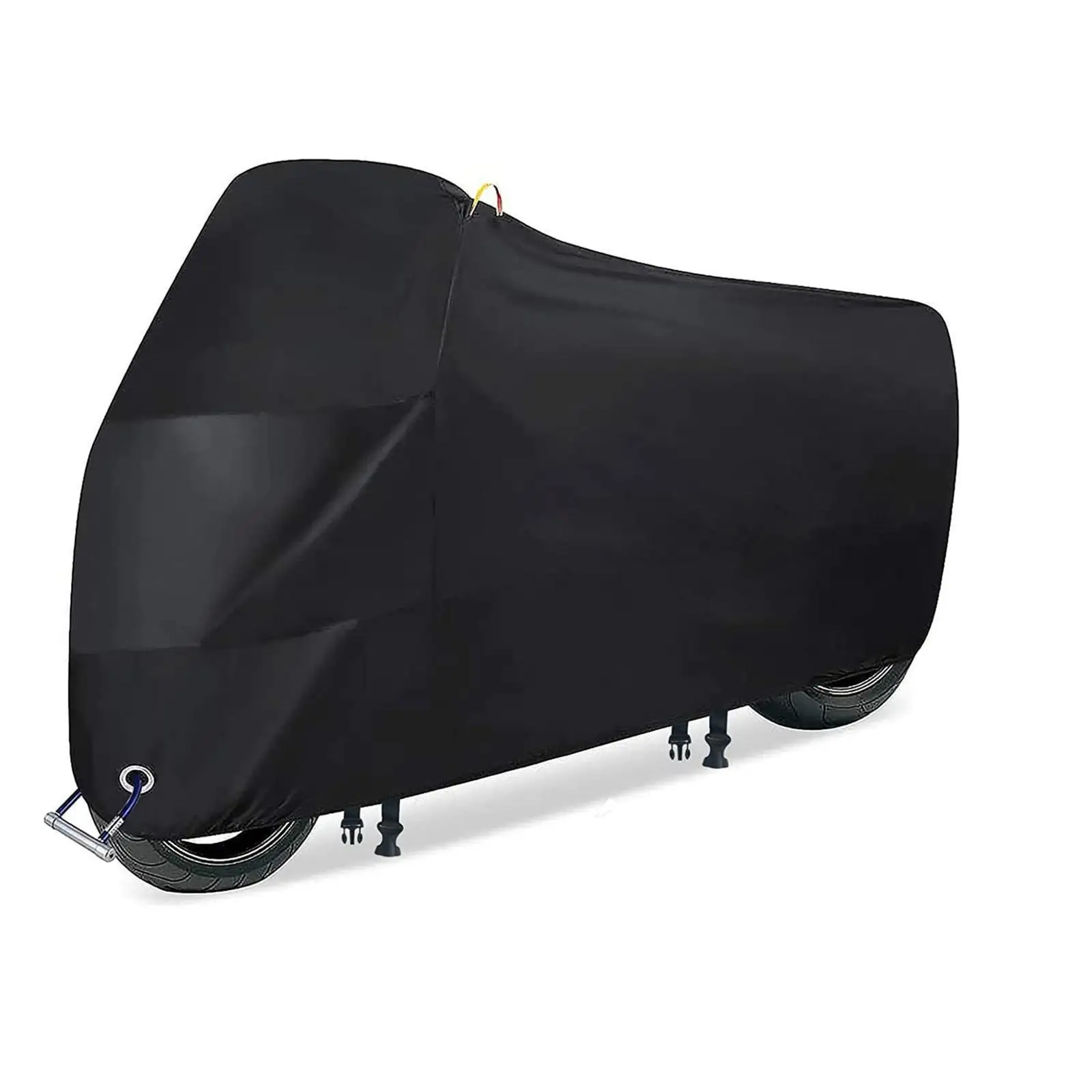 Scooter Mopeds Cover Motorcycle Protective Cover 200x70x110cm Black Accessory with 2 Buckle Multifunctional Tear Resistant