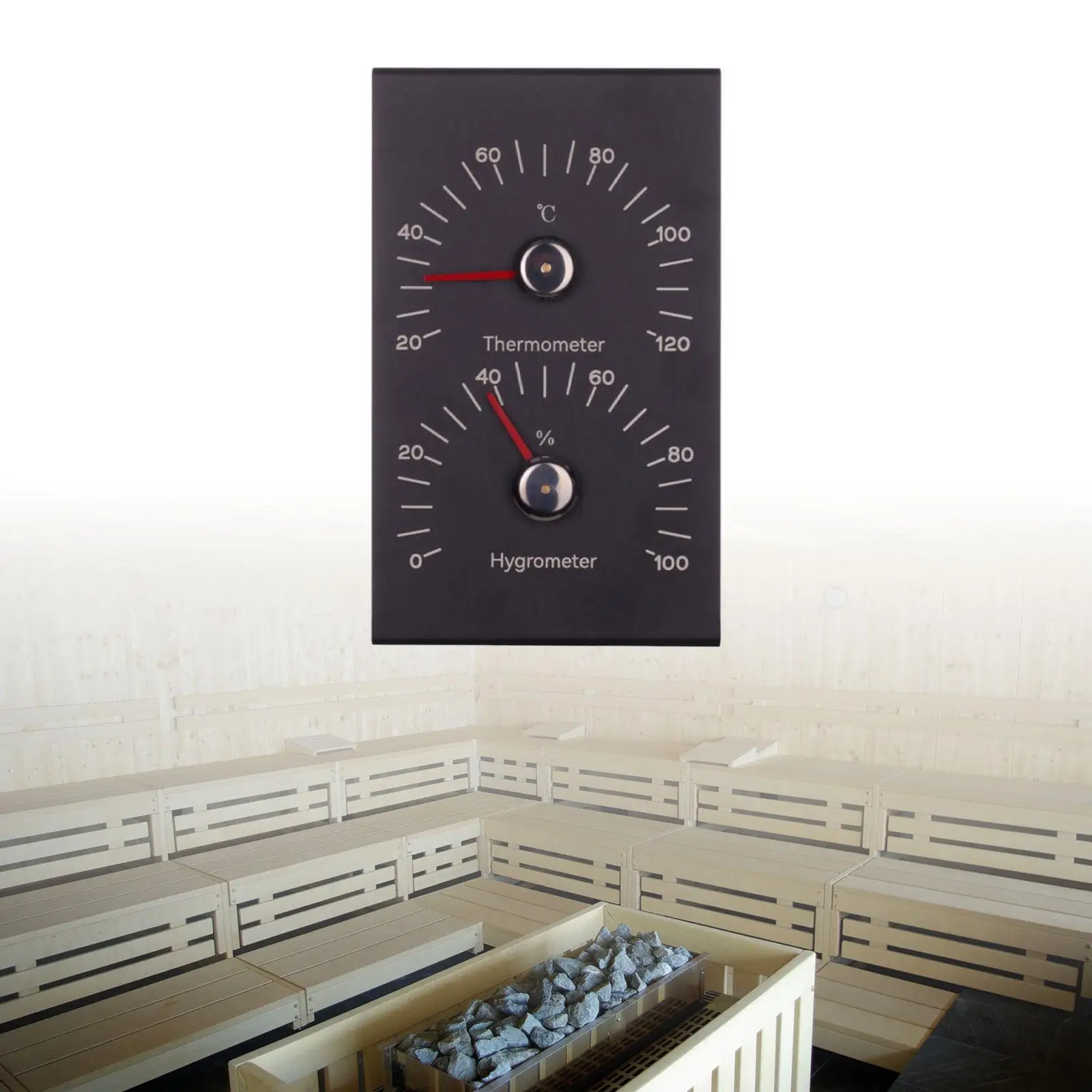 Sauna Temperature Hygrometer 2 in 1 Simple to Use Multifunction Monitor Gauge Moisture Temperature Measurement for Family Indoor