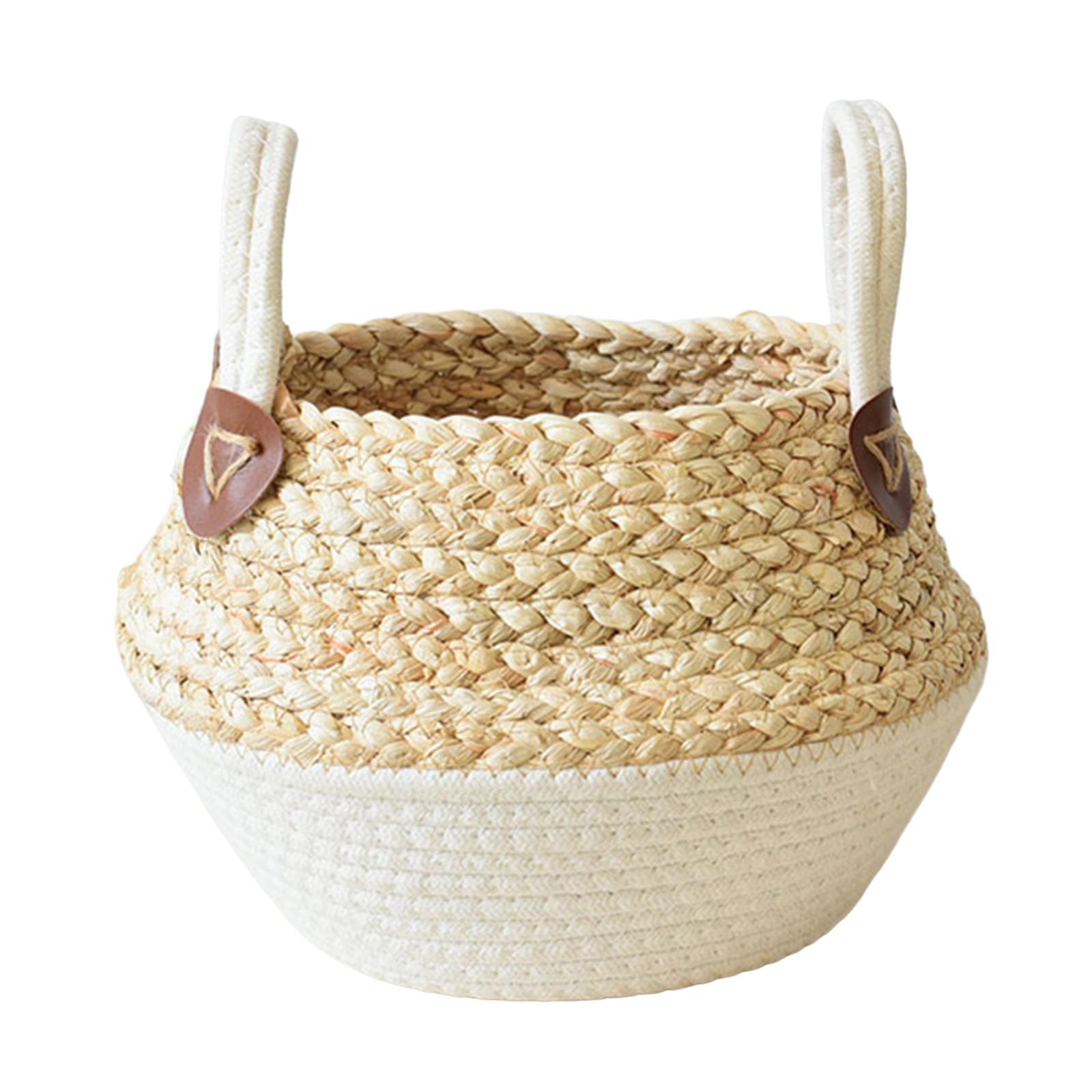 Woven Basket Laundry Hamper Decorative Woven Basket Flower Pot Basket for Dorm Bedroom Laundry