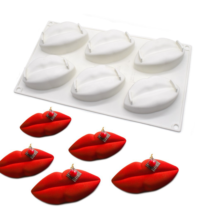 Description Picture 2 of item6 Cavity Sexy Lip Silicone Chocolate Mousse Mold Diy Handmade Dessert Soap Mould Cake Decorating Tools Kitchen Bakeware